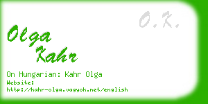 olga kahr business card